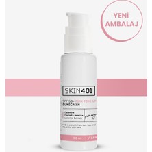 Skin401 Güneş Kremi SPF50+ - Tüm Cilt Tipleri İçin Pembe Ton Eşitleyici, Nemlendirici ve Aydınlatıcı 50 ml