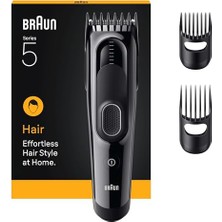 Die Grup Braun Saç Kesme Makinesi Series 5, +3 Aksesuar, Ömür Boyu Keskin Bıçak, 17 Uzunluk, HC5530