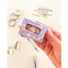 Kağıt Gemi Dükkan Spring Flower Love Bahar Çiçekleri Temalı 5'li Washi Bant Set (5*2m)/masking Tape/desenli Bant