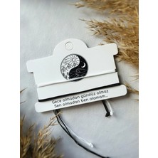 Atölye Merdiven Ying Yang Unisex Çift Bilekliği Makrome Detaylı Siyah Beyaz Şans Bilekliği Eş Sevgili Bff