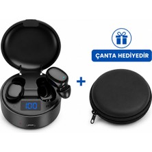 Al-tech Bilişim T100 Bluetooth Kablosuz Kulaklık  LED Göstergeli Dokunmatik Sensörlü Taşıma Çantası Hediyeli