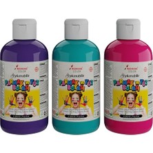 Die Grup Mor, Fuşya, Turkuaz Parmak Boyası 3'lü Set 3X250 gr