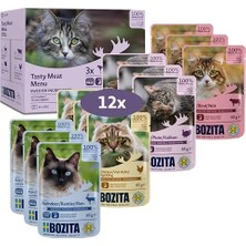 Die Grup Et Soslu Atıştırmalık Çoklu Kutu 12 x 85 G Pouch - Kediler Için Porsiyon Torbasında Islak Mama
