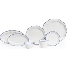 Maxx Doria Daily Blue 6 Kişilik 26 Parça Yuvarlak New Bone Porselen Kahvaltı Takımı