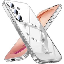 M.TK Moveteck Samsung Galaxy A37 Kılıf Kamera Korumalı Magsafe Wireless Arkası Şeffaf Kenarları Renkli Yumuşak