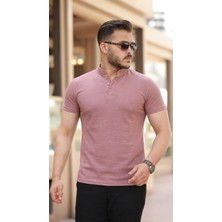 Etiler Collection Erkek Hakim Yaka Dokuma Pamuklu Kumaş Kısa Kollu Tişört