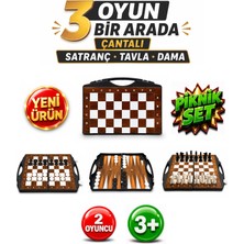 Alay Ticaret Çantalı Üçü Bir Arada Set - Satranç - Tavla - Dama