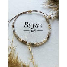 Atölye Merdiven Beyaz Akik Unisex Doğaltaş Bileklik