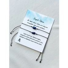Atölye Merdiven Sevgili Tılsımı Bileklik Seti Lapis Lazuli Nazar Bilekliği 2li Doğaltaş Bileklik
