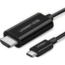 Ugreen 65188 MM121 4K Usb-C To HDMI Görüntü ve Ses Aktarım Kablosu Siyah 1metre