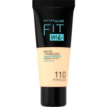 Die Grup Maybelline New York Fit Me Matte+Poreless Fondöten - 110 Porcelain (30 Ml)