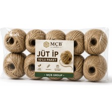 Mçb Group Jüt Ip 10’lu Paket 150 Metre Doğal Hasır Ip Kendir Ipi Dekoratif Süsleme Hediye Paketleme Makrome Ipi