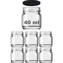 Die Grup Afracam 40 ml Farklı Boyutlarda Kavanoz 40 cc Konserve Metal Kapaklı Cam Kavanoz 6 Adet (Şeffaf, 40 Cc)