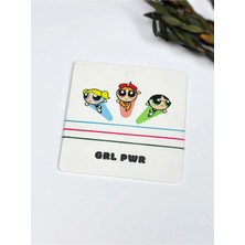 Atölye Merdiven 3lü Girl Power Arkadaş Bilekliği Ince Ip Bileklik Seti Hatıra Bilekliği Power Puff