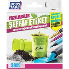 Die Grup Seffaf Su Geçirmez Etiketler, 30’lu Paket, Seffaf