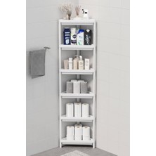 Die Grup Mithra Life 6 Katlı Üçgen Plastik Beyaz Banyo Mutfak Rafı MIT1233