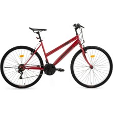 Bisan Dıscover Kadın Dağ Bisikleti 42CM V 26 Jant 21 Vites Metalik Kırmızı Siyah