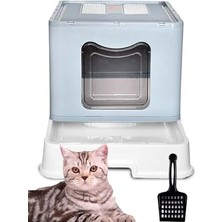 Die Grup Modmio Jumbo Filtreli Kapalı Kedi Tuvaleti Kokuyu Önleyen Çift Filtreli Çekmeceli Kürek Hediyeli 50X40X39 cm