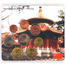 Banknoting Almanya Euro Tam Set 2003 A. Berlin Kardeş Şehri Pekin. Özel Kartında Çil.