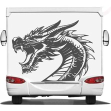 Sticker Usta Ejderha Dragon Sticker - Araba Oto Motosiklet Cam Karavan Araç Sticker - 00236