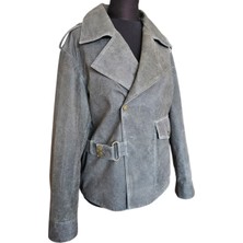 Asus Deri -Cora - Oversize Hakiki Deri Vintage Mont