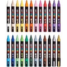 Die Grup Uni Posca Markör Kalem 5m Set 1.8-2.5 mm Keçe Uçlu (24'lü Set)
