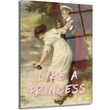 GLAZELLA Like A Princess Romantik Buluşma Cam Tablo