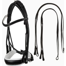 Acavallo Rolled Leather Anatomik Çift Dizginli Dresaj Başlığı