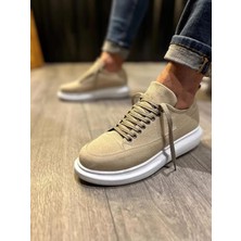 Ramer JY914 Drake Bağcıklı Süet Erkek Günlük Sneaker Ayakkabı Sbt Krem