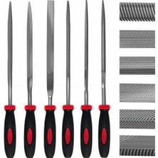 Die Grup Feyza Yapı 6 Parça Mini Eğe Seti - 18CM Ince Işçilik Saatçi Eğe ve Törpü Seti (Sarı Renk)