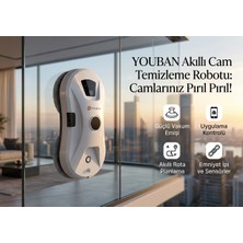Youban Rz1-11 Crystal Cam Silme Robotu Kumandalı Su Püskürtmeli Otomatik Emişli Çift Moplu