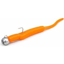 Die Grup Lrf Baby Worm Silikon Yem ve 1.2g Jighead Seti - Tırtıklı Has Kuyruk 5cm Ajing/lrf Takımı, Istavrit ve Mırmır Için Yüksek Görünürlüklü Sahte Balık Ye