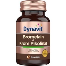 Die Grup Dynavit Bromelain (Ananas Ekstresi)&krom Pikolinat 60 Bitkisel Kapsül - Ödem Atımı&diyetisyen Önerisi - 500 Mg (1200 Gdu) BROMELAIN&200 Mcg Krom