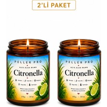 Peller Sivrisinek Kovucu Mum 2 Li Paket   Açık Alan Mumu | Bahçe Balkon Teras Için Citronella Aromatik Mum 210GRX2