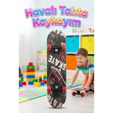 Farbu Oyuncak Skate Desenli Rulmanlı 4 Tekerlekli Başlangıç Kaykayı Konforlu Eğlenceli Ahşap Çocuk Skateboard