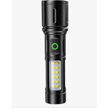 Die Grup Wellhise 603 USB Şarjlı Yüksek Güç Spot Uzun LED El Feneri Zumlanabilir Ultra Parlak Acil Aydınlatma Feneri          [enerji Sınıfı A+++]
