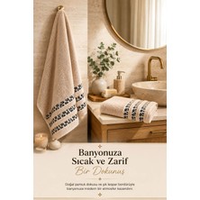 Elif Mira 2 Parça Banyo Havlu Seti %100 Pamuk Leopar Deluxe (70X140 cm + 50X90 Cm)