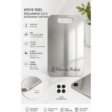 Resinox Studio KİŞİYEÖZELMARKALAMA_15X25CM_PASLANMAZÇELİK Kesmetahtası