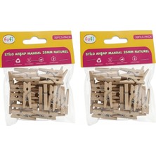 Fufi Ahşap Mandal (25 Mm) Naturel ( Iki Adet )