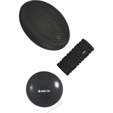 Delta 3’lü Pilates Egzersiz Seti Balance Trainer Denge Diski Orta Sert Deluxe Foam Roller Masaj Köpüğü 20