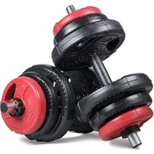 Die Grup Spor 21  (2X10,5) Multifonksiyonel Grip Plate Dambıl Seti Kırmızı -Siyah