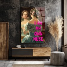 GLAZELLA I Am My Own Muse Modern Klasik Cam Tablo - Özgüvenli Duvar Dekoru