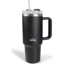 Die Grup Any Morning Vaha 1200 ml Üç Kademe Çevirmeli Kapaklı Çift Katman Çelik Termos Mug Siyah SI2440217