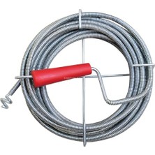 Die Grup Kanal Açma Teli, 9 mm Kalınlık, Dayanıklı Metal Tel, Lavabo ve Gider Borusu Açacağı, Tıkanıklık Giderici, Spiral Tel, Ergonomik Sap, Kolay Kullanım, Lavabo, Tuvalet, Banyo, Küvet Açıcı (15 M)