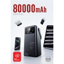 Kensa 80.000MAH 30W 22.5W Qc Hızlı Şarjlı Dahili Usb-C Kablolu LED Işıklı Dijital Göstergeli Taşınabilir Şar Cihazı