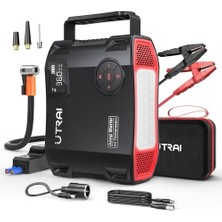 Die Grup Jstar 5 24000MAH 2000A Jump Starter + Lastik Şişirme Pompası Taşınabilir Akü Takviye Cihazı (Çanta + LCD Ekran + Powerbank + LED Lamba)