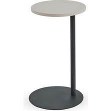 Enza Home Kalinsta Metal C Sehpa - Beyaz Yuvarlak