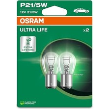 Die Grup Osram Ampul P21/5W 21/5W 12V BAY15D10X2QR2B Blister Ultralife (7528ULT-02BF) - 7528ULT-2BL