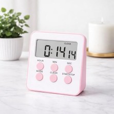 Die Grup Mr Alarmlı Dijital Öğrenci Sınav Masa Kronometresi – 24 Saat Geri Sayım Timer, 2 Kademeli Alarm, LCD Ekranlı (Pembe)
