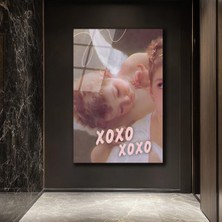 GLAZELLA Melek Uykusu Xoxo Temalı Romantik Cam Tablo